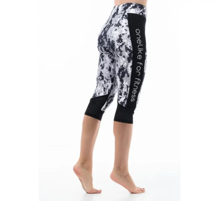Dámske krátke čiernobiele športové legíny A6103 - Litex