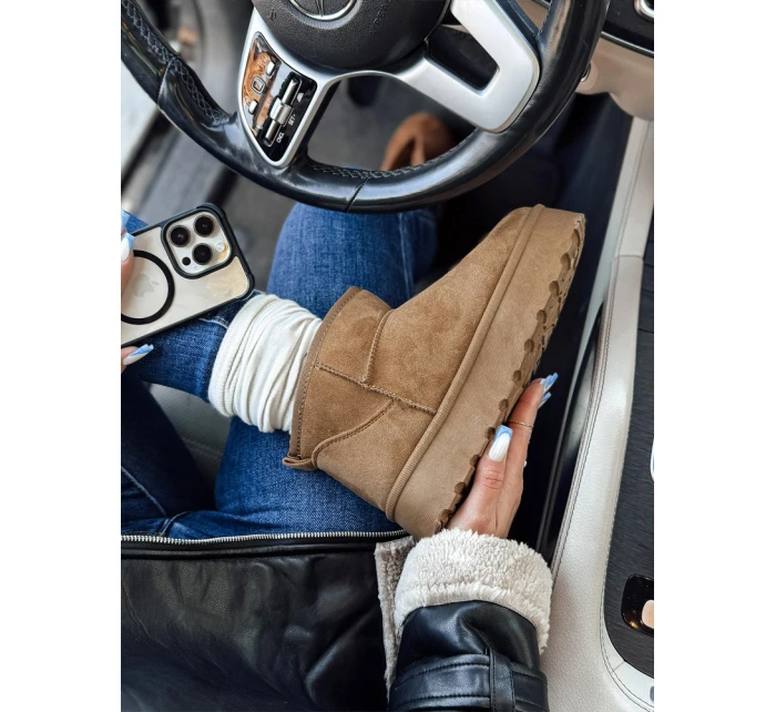 Dámské sněhule na platformě béžové Dstreet model 21992167 - FashionStreet