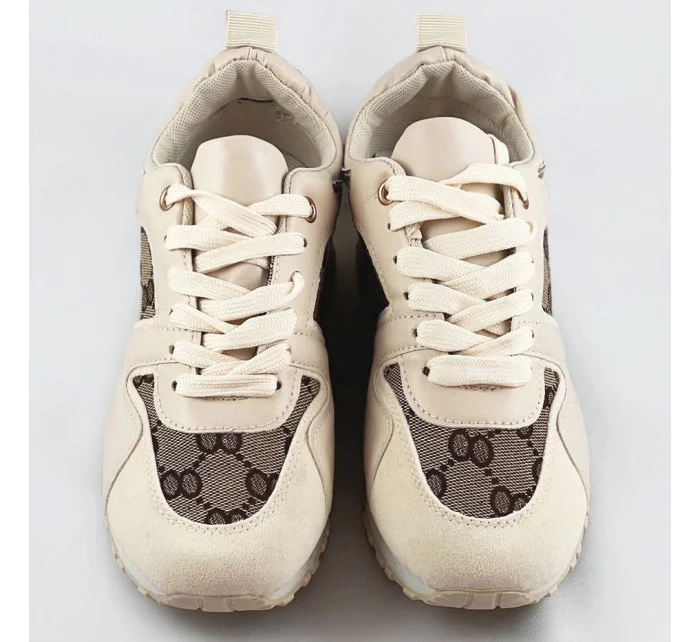 Béžové dámske tenisky adidasky so zvýšenou podrážkou (666-21)