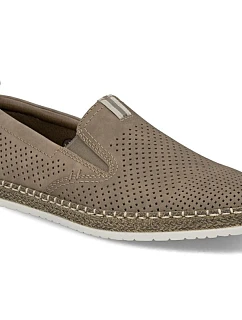 Pánske kožené mokasíny z hnedej a jahňacej kože Rieker B5286-25