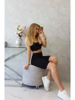 Souprava s kalhotami s vysokým pasem černé barvy