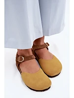 Kožené Semišové Dámské Sandály S Uzavřenými Prsty Maciejka H7365-07 Žluté