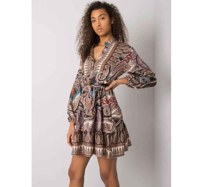 Šaty DHJ SK 15053.61 čierna a béžová Šaty DHJ SK 15053.61 čierna a béžová