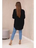 Blúzka s predĺženým zadným dielom 27975 čierna - Kesi Blúzka s predĺženým zadným dielom 27975 čierna - Kesi