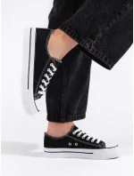 Praktické dámské černé tenisky bez podpatku Praktické dámské černé tenisky bez podpatku