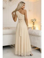 Dlouhé třpytivé večerní šaty na jedno rameno model 21943569 - numoco basic