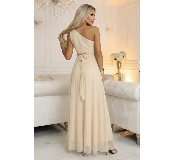 Dlouhé třpytivé večerní šaty na jedno rameno model 21943569 - numoco basic
