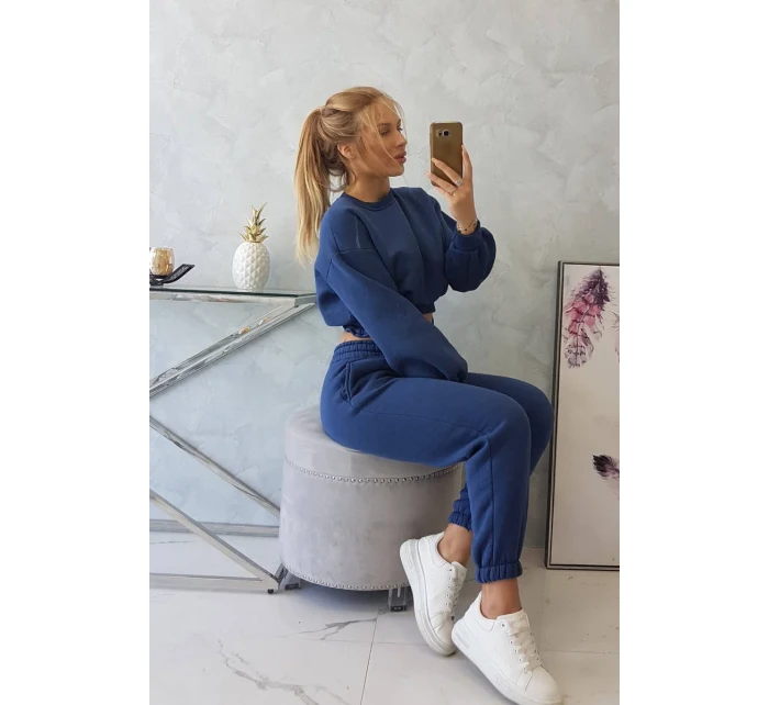 Zateplená souprava s krátkou model 18749044 mikinou - K-Fashion Zateplená souprava s krátkou model 18749044 mikinou - K-Fashion