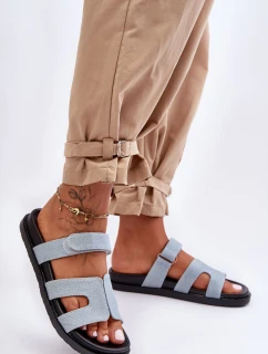 Kožené klasické žabky dámské na suchý zip hnědé model 21628572 - Boto