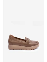 Kožené polobotky na platformě s ozdobou model 21634887 - Boto