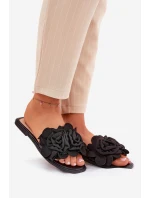 Ploché Dámské Pantofle S Mašlí Černé model 21688613 - Boto