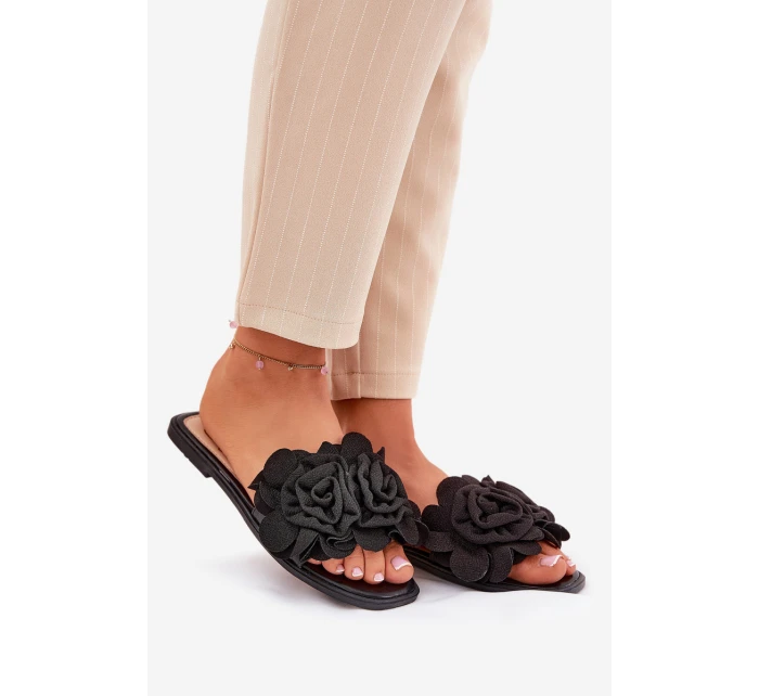 Ploché Dámské Pantofle S Mašlí Černé model 21688613 - Boto