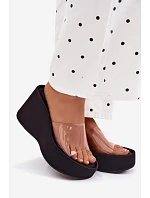 Dámské sandály na platformě s páskem Černé model 22107268 - Boto