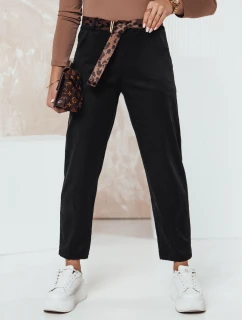 Dámske nohavice LEOCINCIN v jednej veľkosti s opaskom čierne FashionStreet UY2260