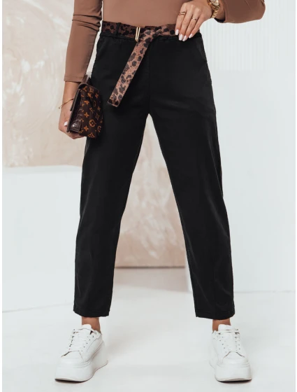 Dámské kalhoty v jedné velikosti s páskem černé Dstreet model 21981958 - FashionStreet