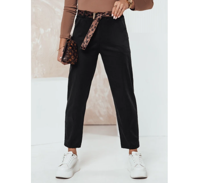 Dámské kalhoty v jedné velikosti s páskem černé Dstreet model 21981958 - FashionStreet