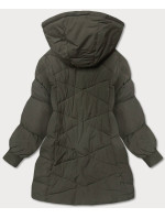Dámska oversize zimná bunda v khaki farbe (736ART)