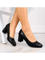 Černé lodičky W s ozdobným model 20709526 - SERGIO LEONE Černé lodičky W s ozdobným model 20709526 - SERGIO LEONE