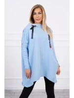 Oversize mikina s asymetrickými boky modrá Oversize mikina s asymetrickými boky modrá