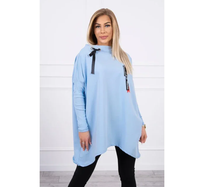 Oversize mikina s asymetrickými boky modrá Oversize mikina s asymetrickými boky modrá