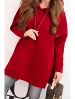 Bunda s rozparky na bocích vínová