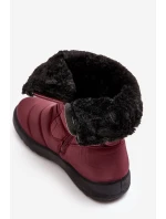 Wysokie Damskie Ocieplane Śniegowce Bordowe Luxina