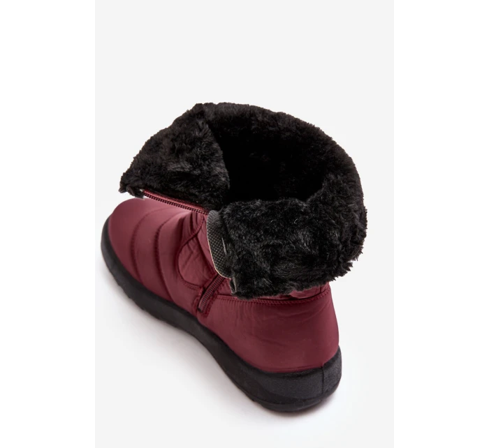 Wysokie Damskie Ocieplane Śniegowce Bordowe Luxina