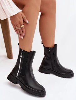 Kotníkové boty dámské zateplené černé model 21821856 - Boto