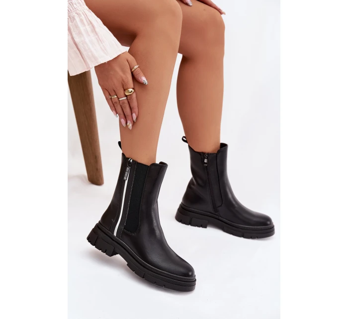 Kotníkové boty dámské zateplené černé Solenne Kotníkové boty dámské zateplené černé Solenne