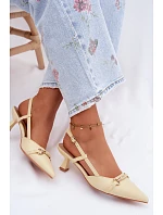 Ženské sandály na podpatku se špičatými špičkami Žluté Felessa