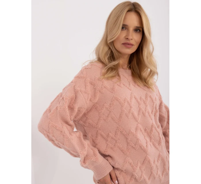 Sweter AT SW model 20463761 jasny różowy - FPrice Sweter AT SW model 20463761 jasny różowy - FPrice