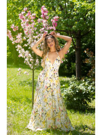 Amazing summer neck maxi dress with floral print