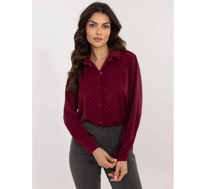 Dámska košeľa DHJ KS 19760.49P bordová - FPrise