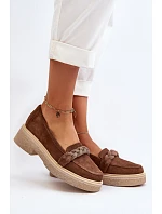 Dámske semišové mokasíny Zazoo 3429/W hnedé - Zazoo