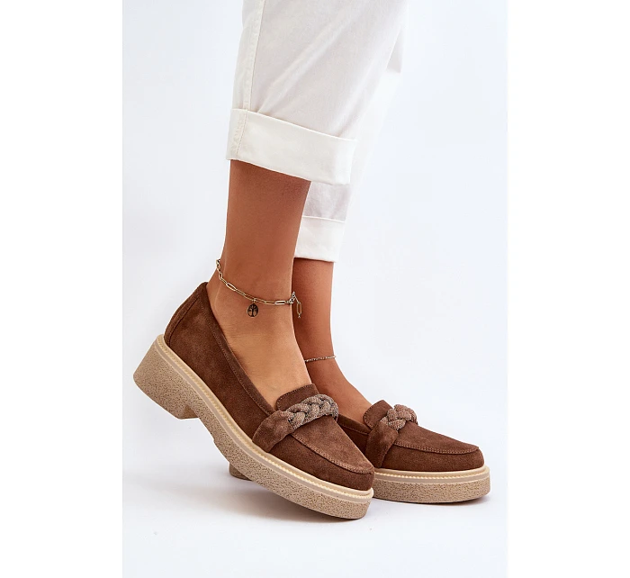 Dámske semišové mokasíny Zazoo 3429/W hnedé - Zazoo