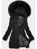 Černá dámská zimní plus size bunda s do stehen model 21248373 - S'WEST Černá dámská zimní plus size bunda s do stehen model 21248373 - S'WEST