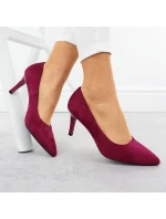 Dámské semišové lodičky na jehlovém podpatku fuchsiové barvy Sergio model 21905065 - LEONE