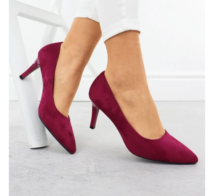 Dámské semišové lodičky na jehlovém podpatku fuchsiové barvy Sergio model 21905065 - LEONE