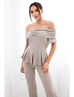 Dámsky bavlnený set s krátkym rukávom a šortkami žltý