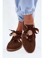 Dámské tenisky s ozdobami Čokoládové Lelora Dámské tenisky s ozdobami Čokoládové Lelora