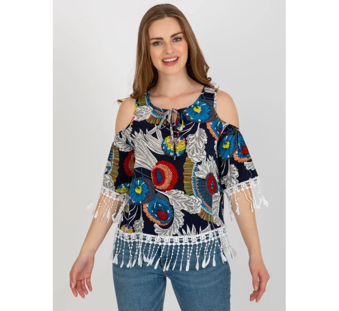 Bluzka AT BZ model 18605196 granatowy - FPrice Bluzka AT BZ model 18605196 granatowy - FPrice