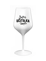 SUPER TEACHER - biely nerozbitný pohár na víno 470 ml