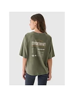 Dámske tričko oversize s potlačou 4F 4FRAW24TTSHF2583-43S