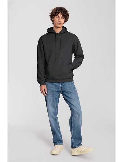 Fruit of the Loom Iconic Premium Hooded Sweat Mikina s kapucňou z hrubej bavlny 16.2284 light graphite