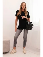 Dámska blúzka s volánom dole čierna