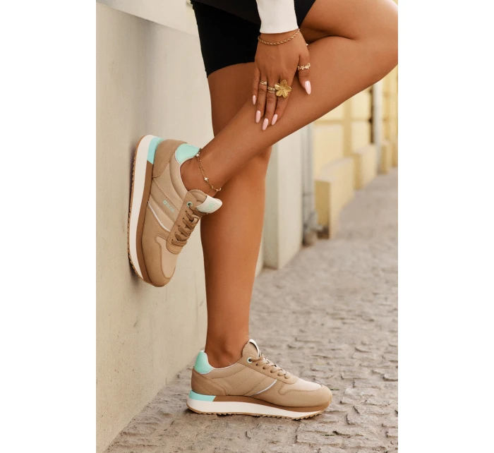 Dámské Semišové Tenisky Big Star model 21693008 HIPOLY SYSTEM Tmavě béžové - Big Star Shoes Dámské Semišové Tenisky Big Star model 21693008 HIPOLY SYSTEM Tmavě béžové - Big Star Shoes