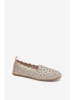 Dámské nazouvací baleríny s květinami zlaté model 22026526 - EVENTO