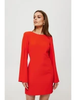Mini šaty s rukávy červené model 19678762 - Makover