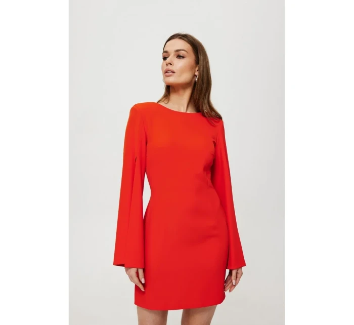 Mini šaty s rukávy červené model 19678762 - Makover