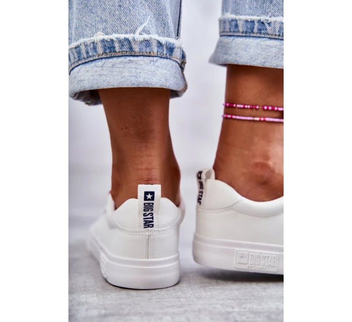 Dámske kožené tenisky Big Star - biele